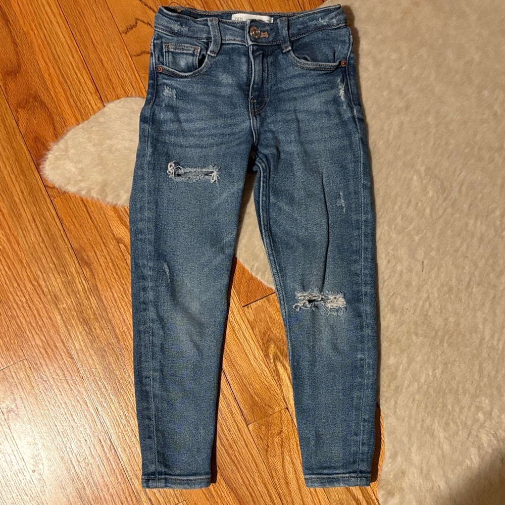 Zara distressed skinny jeans